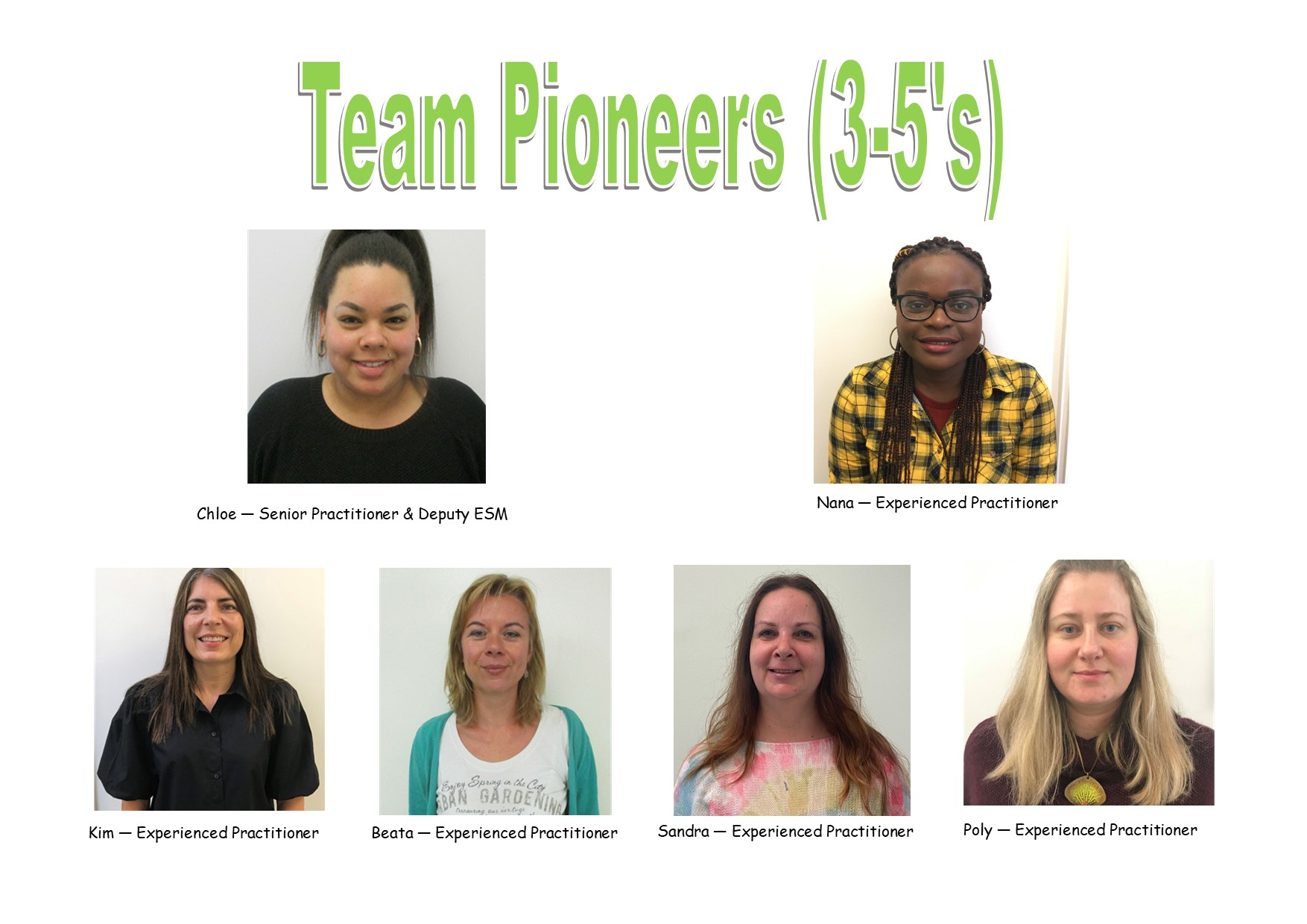 Team Pioneers (3-5's)